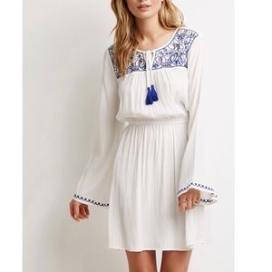 Embroidered Peasant Dress